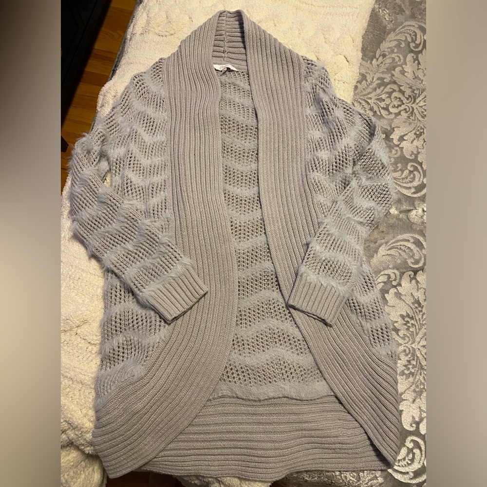 Women's Candies Gray Sweater Cardigan | S